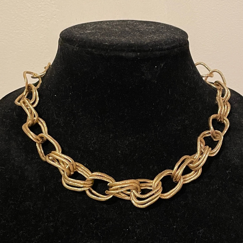 Charming Charlie Textured Gold Chain Necklace